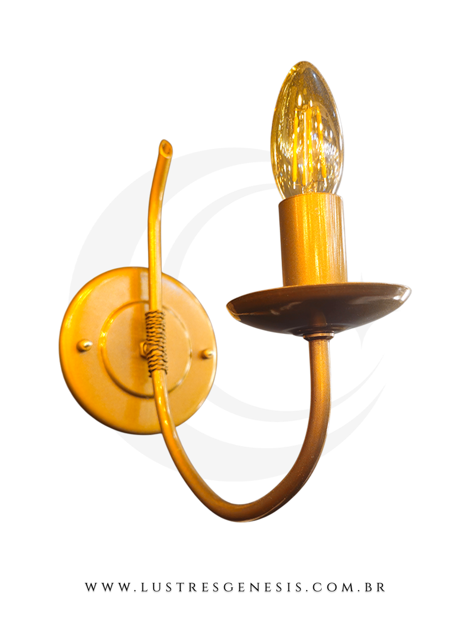 Luminária de Parede Rústica Dourado Padova